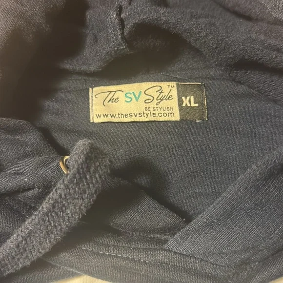 3/$10 Navy Blue & White Logo Hoodie - Picture 3 of 6